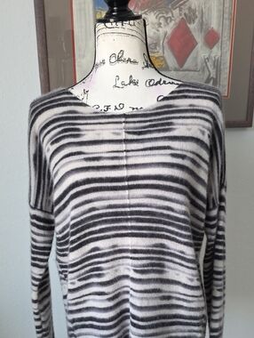 Repeat Cashmere Ivory Black Stripe Sweater